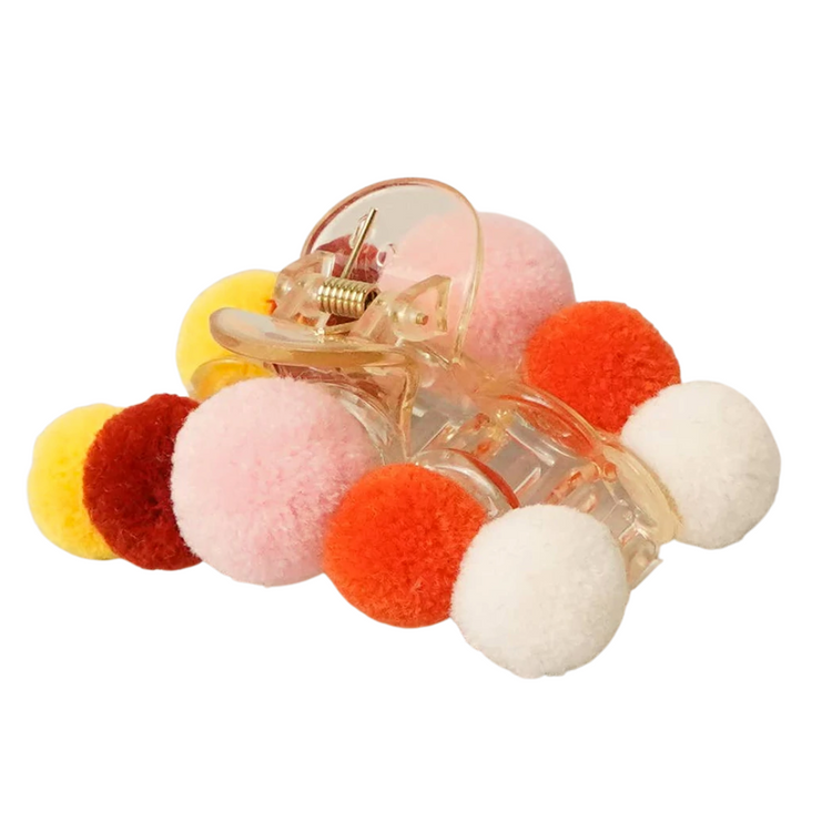 Colorful Pom Pom Decor Hair Claw Clips