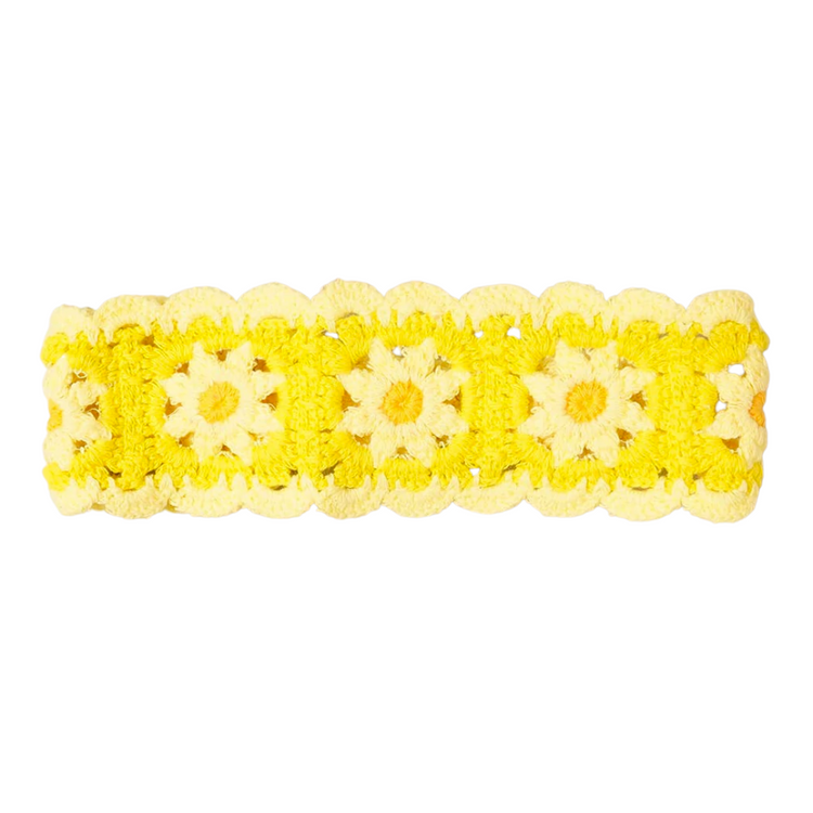 Soft Flower Crochet Head Band (Yellow)