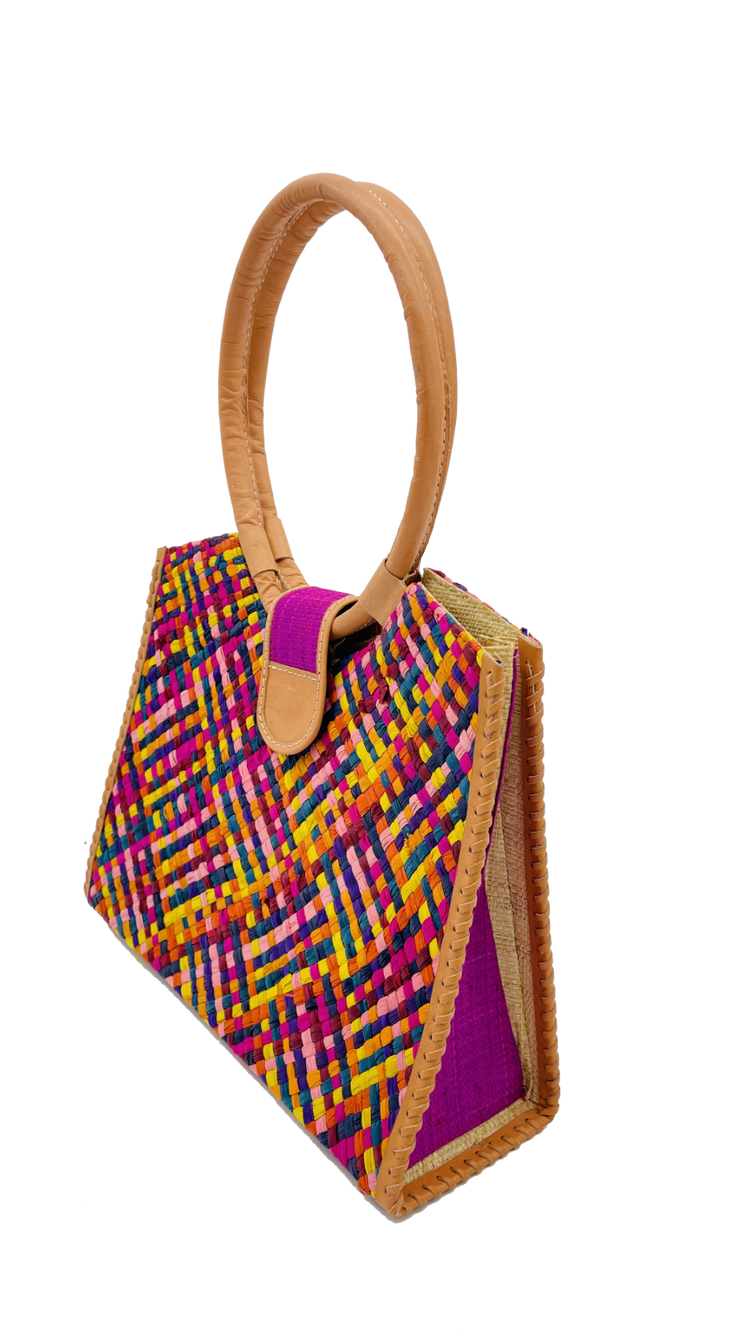 Ibiza Straw HandBag with Leather Handles