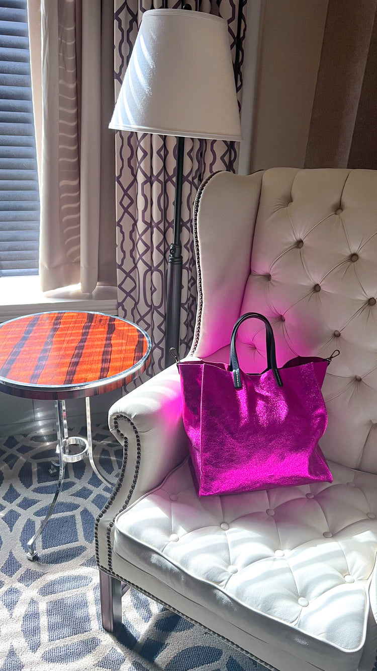 Florence Metallic Leather Tote