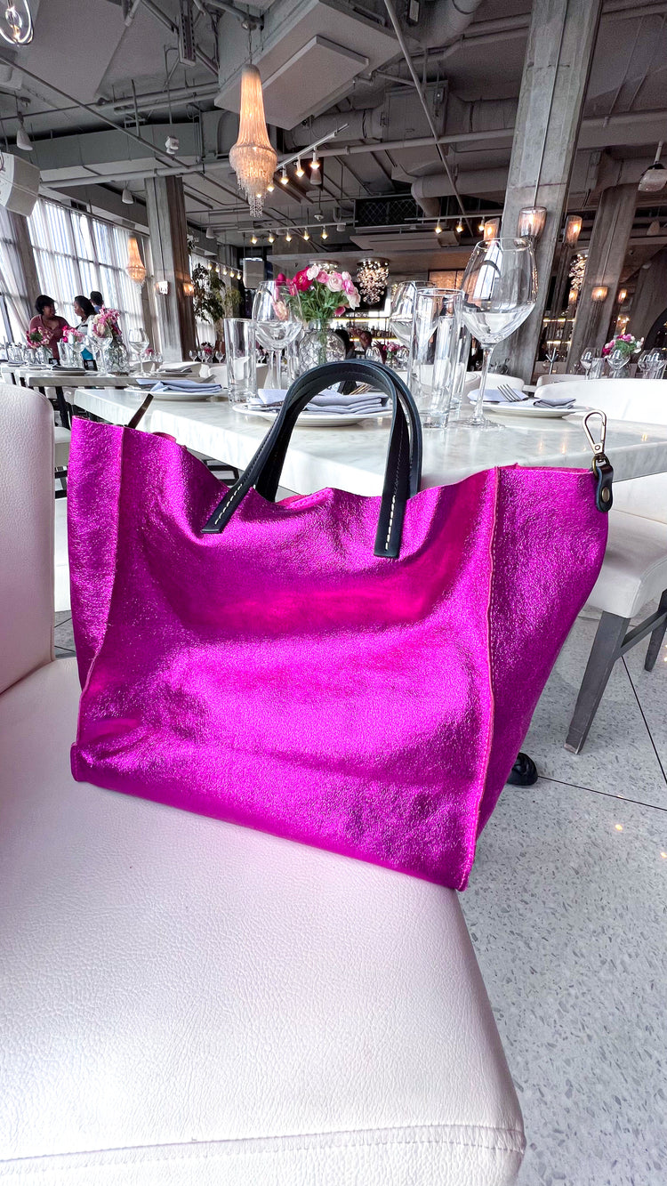 Florence Metallic Leather Tote