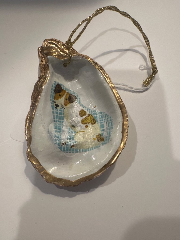 Jack Russel oyster ornament