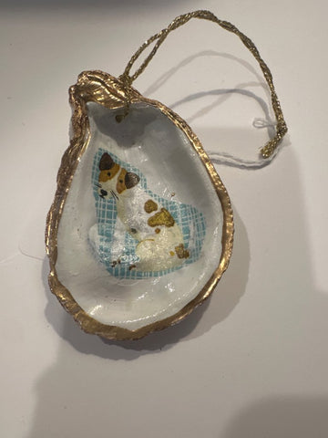 Jack Russel oyster ornament