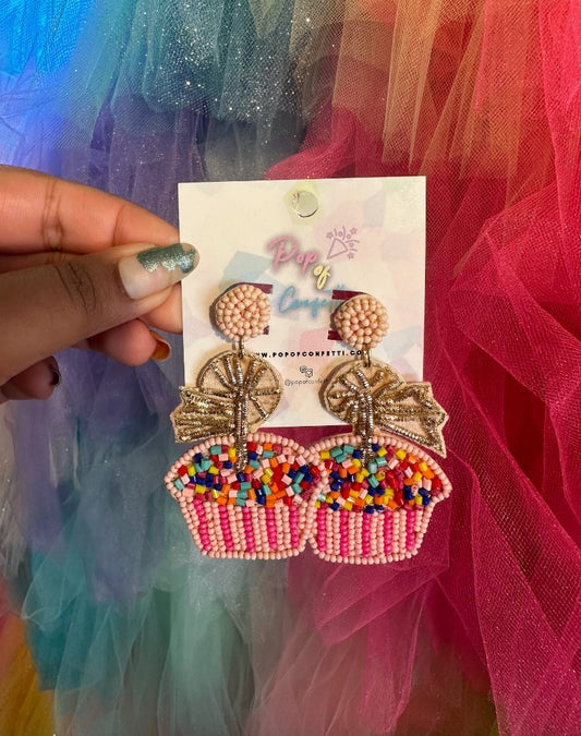 Celebration Cupcake Seed Bead Earring