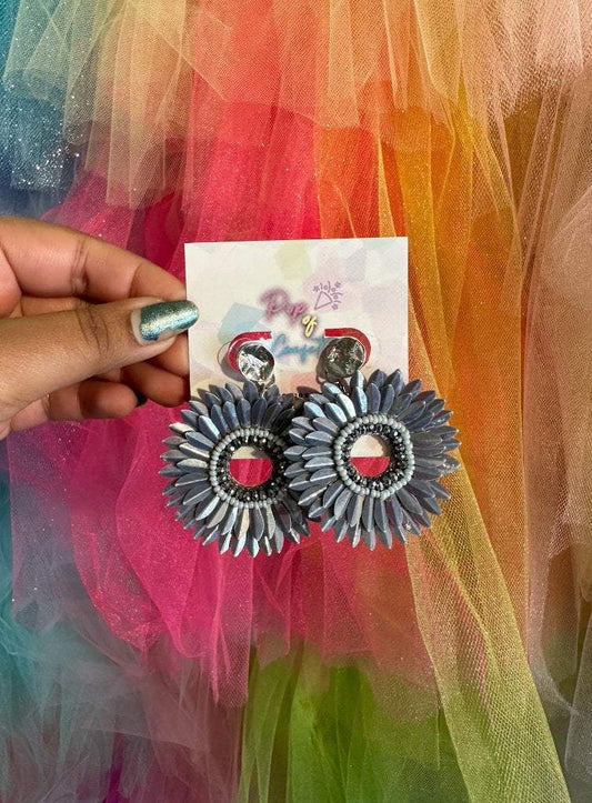 Metallic Sunflower Earrings