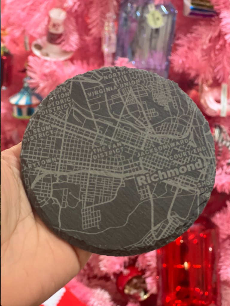 Slate Coaster - Richmond Map