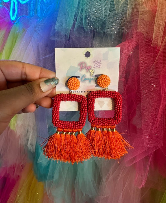 Modern Seed Bead Tassel Earring