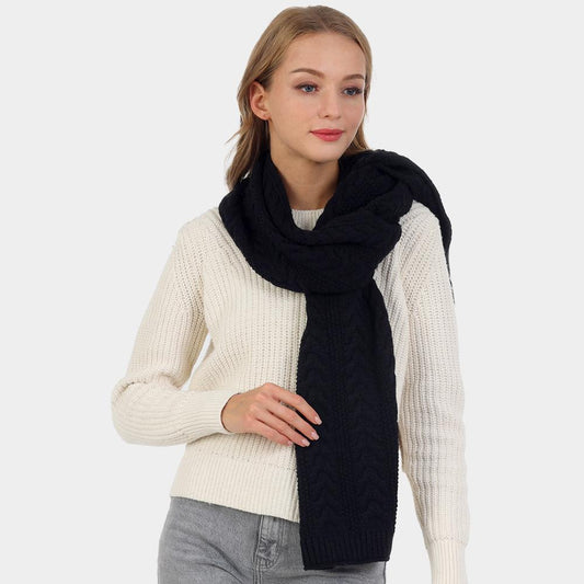 Woven Cable Knit Scarf