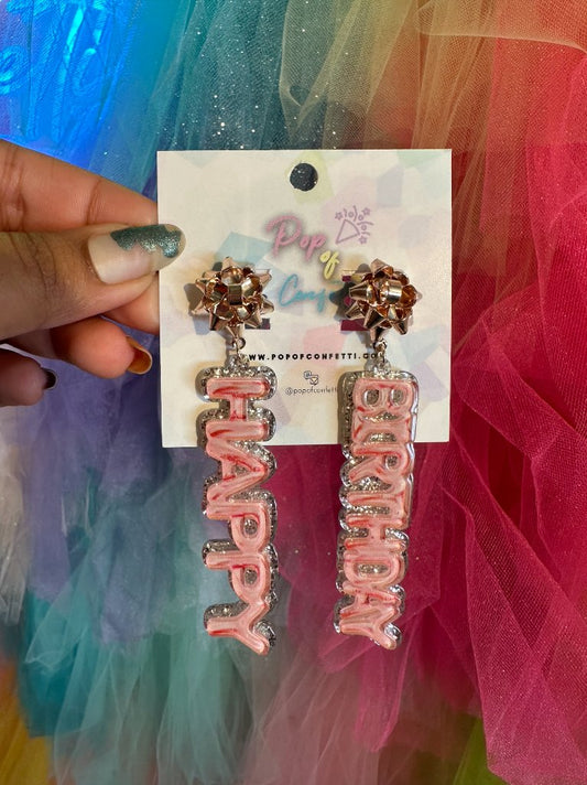 Happy Birthday Puff Dangle