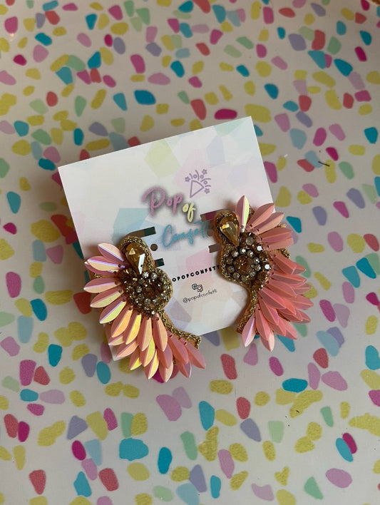 Crystal Wing Seed Bead Post