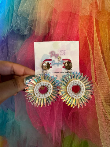 Metallic Sunflower Earrings