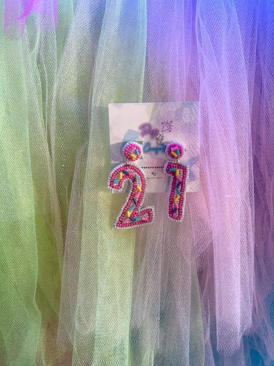 Milestone Birthday Seed Bead Earrings