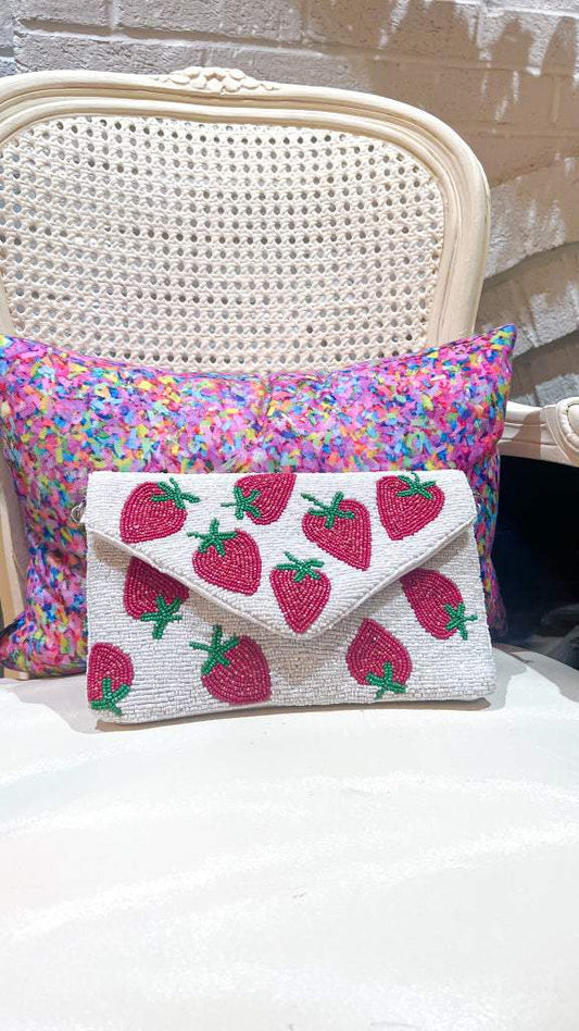 Strawberry Summer Seed Bead Clutch