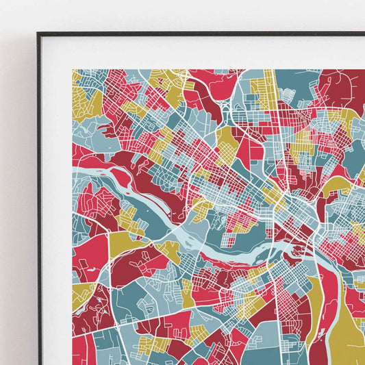 Richmond VA - Map Print - 12 x 12