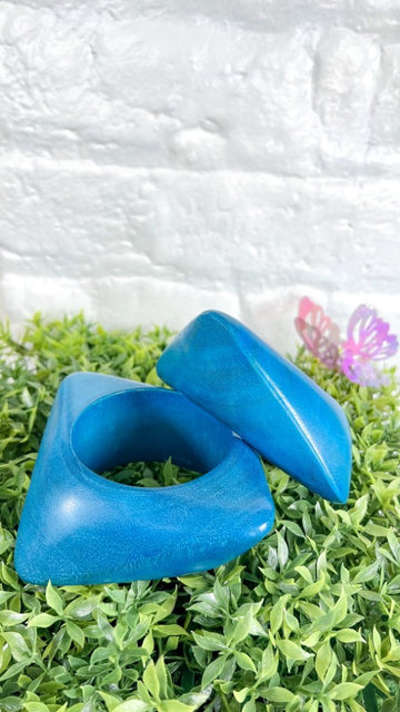 Brazen Indigo Blue Wood Bangle