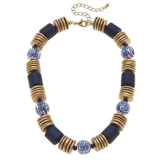 Lorelei Chinoiserie & Painted Wood Necklace