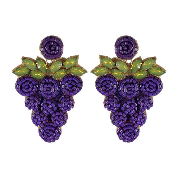 Grapes Seed Bead Earrings