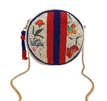 Circle Crossbody Seed Bead Bag