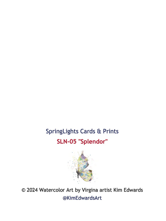 Butterfly SpringLights "Splendor" Note Card, Retail Package (SLN-05)