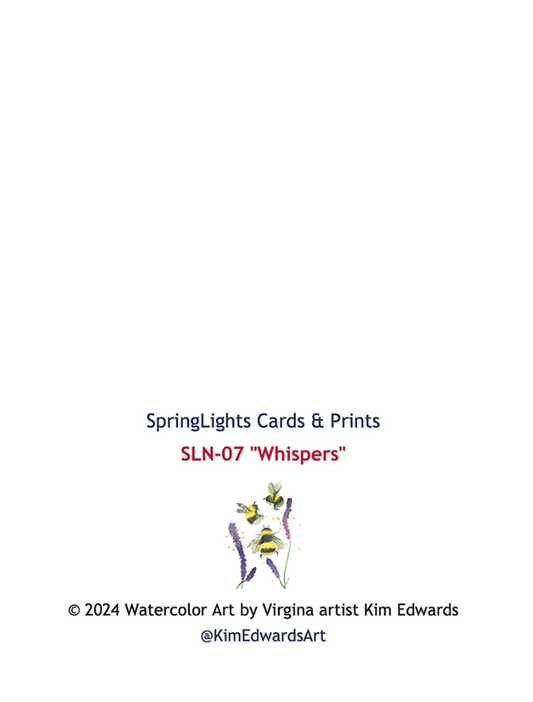 Bumble Bee SpringLights "Whispers" Note Card, Retail Package (SLN-07)