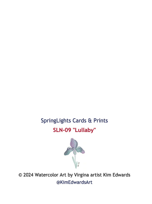 Iris Flower SpringLights "Lullaby" Note Card, Retail Package (SLN-09)