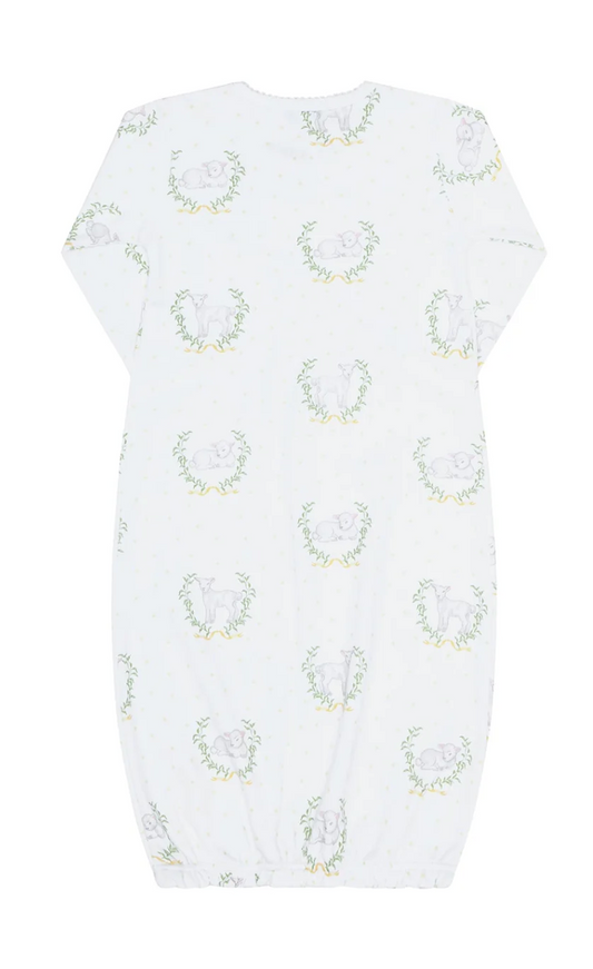 Nella Pima Yellow Lamb Print Gown