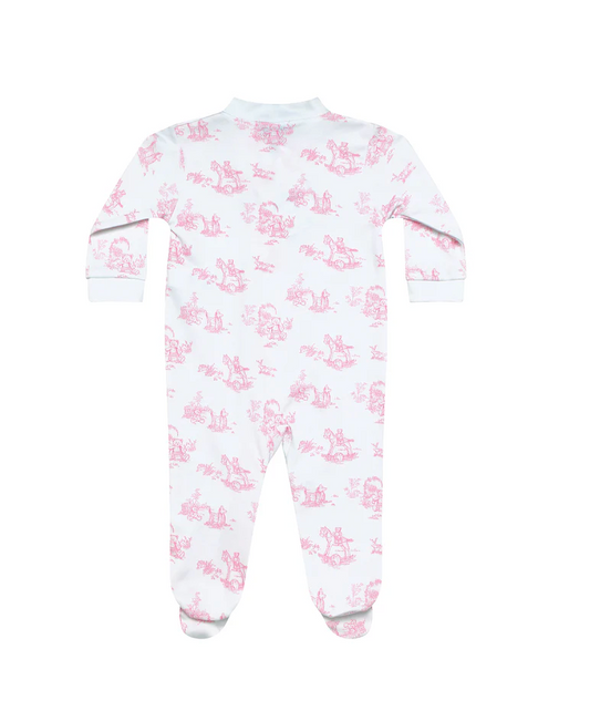 Pink Baby Gown Toile Print