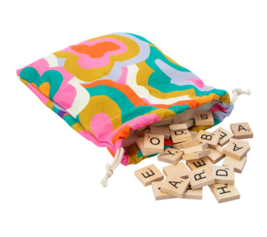 Wooden Crossword Tile Game With Pouch 100-Count