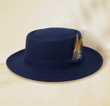Feather Band Pork Pie Hat Fedora