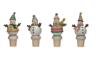 Resin Snowman Bottle Stopper