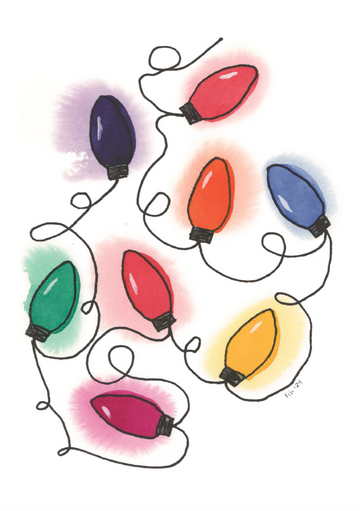 Christmas Lights WinterLights Note Card “Tangled Up in Yule” (WLN-01)