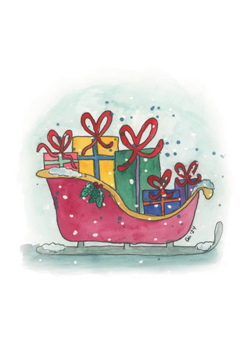 Christmas Sleigh WinterLights Note Card “Joyride” (WLN-03)
