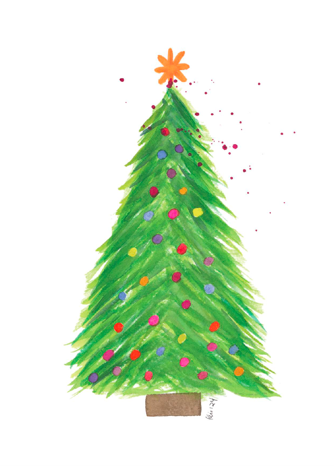Christmas Tree WinterLights Boxed Set of 6 Note Cards, "EverBright" (WLN-B06)