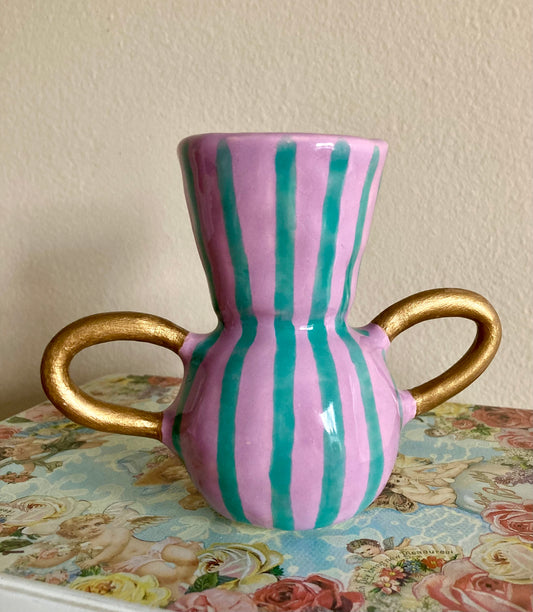 Purple Striped Vase