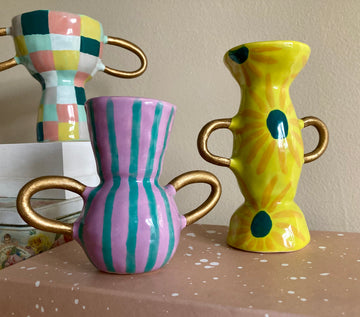 Chartreuse Flowered Vase