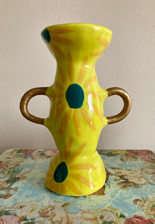 Chartreuse Flowered Vase