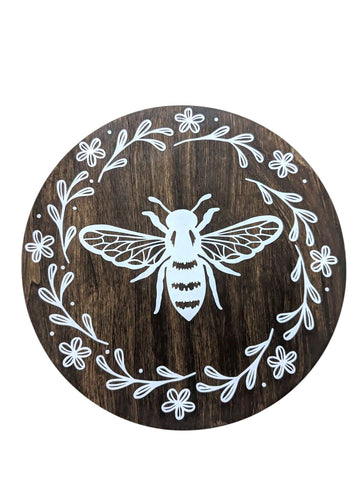 Spring Floral Bee Wood Sign
