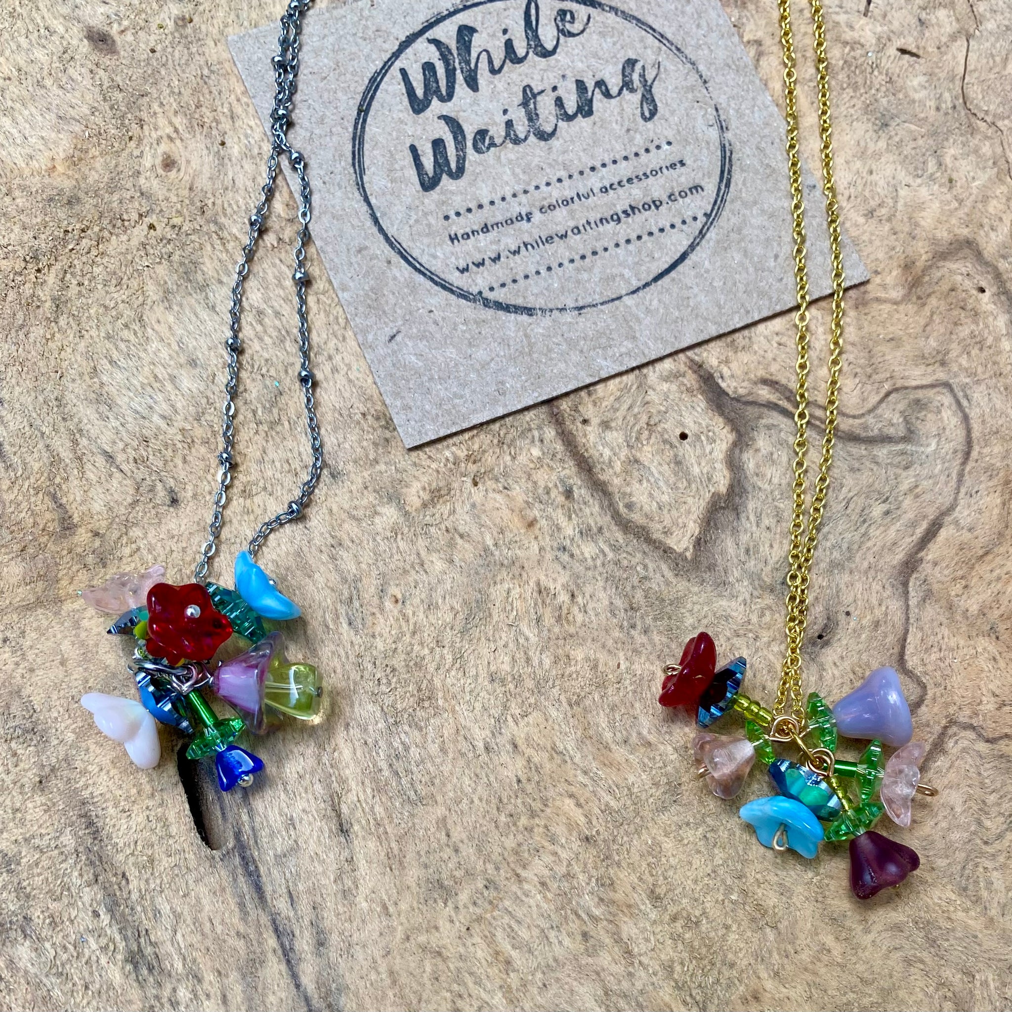 Floral bouquet necklace