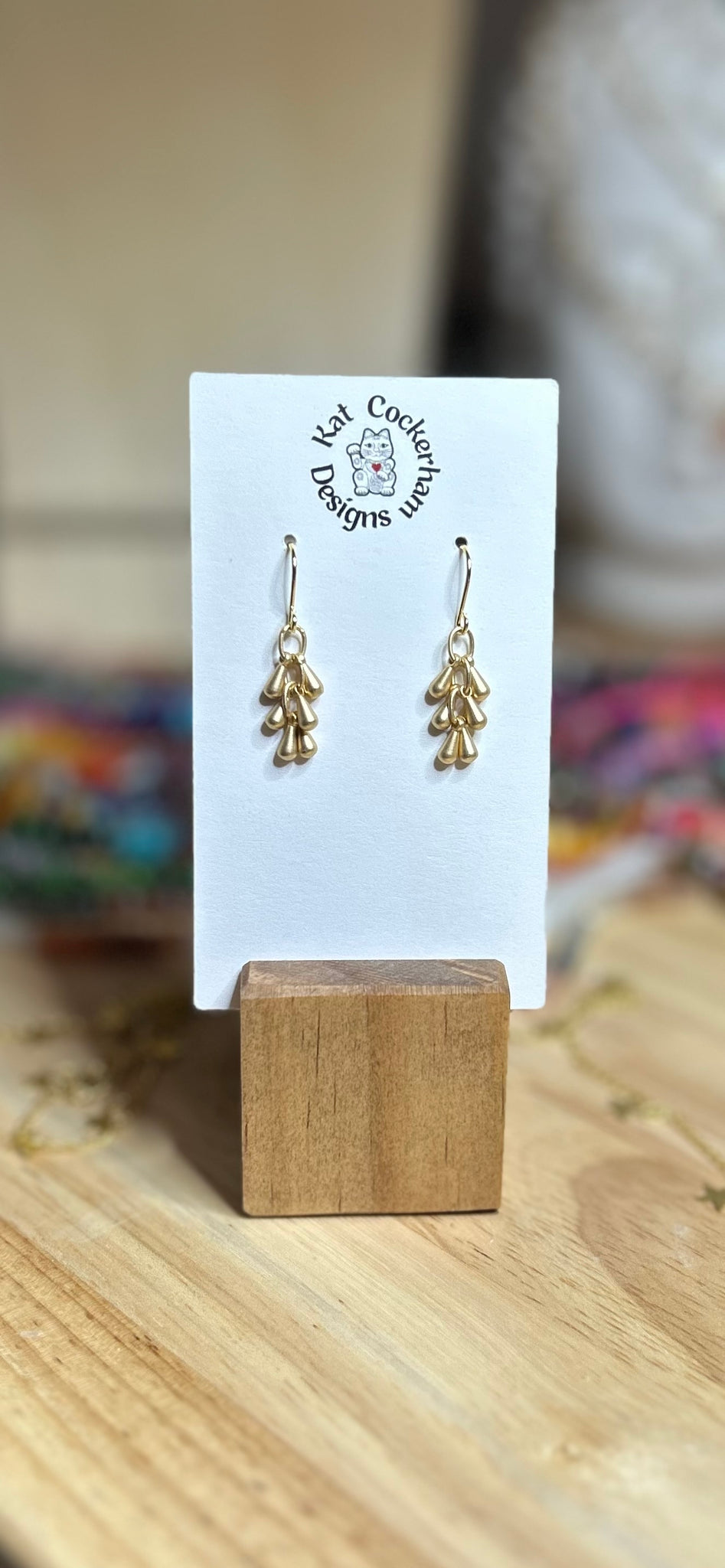 Gold plate fringe small dangle earrings