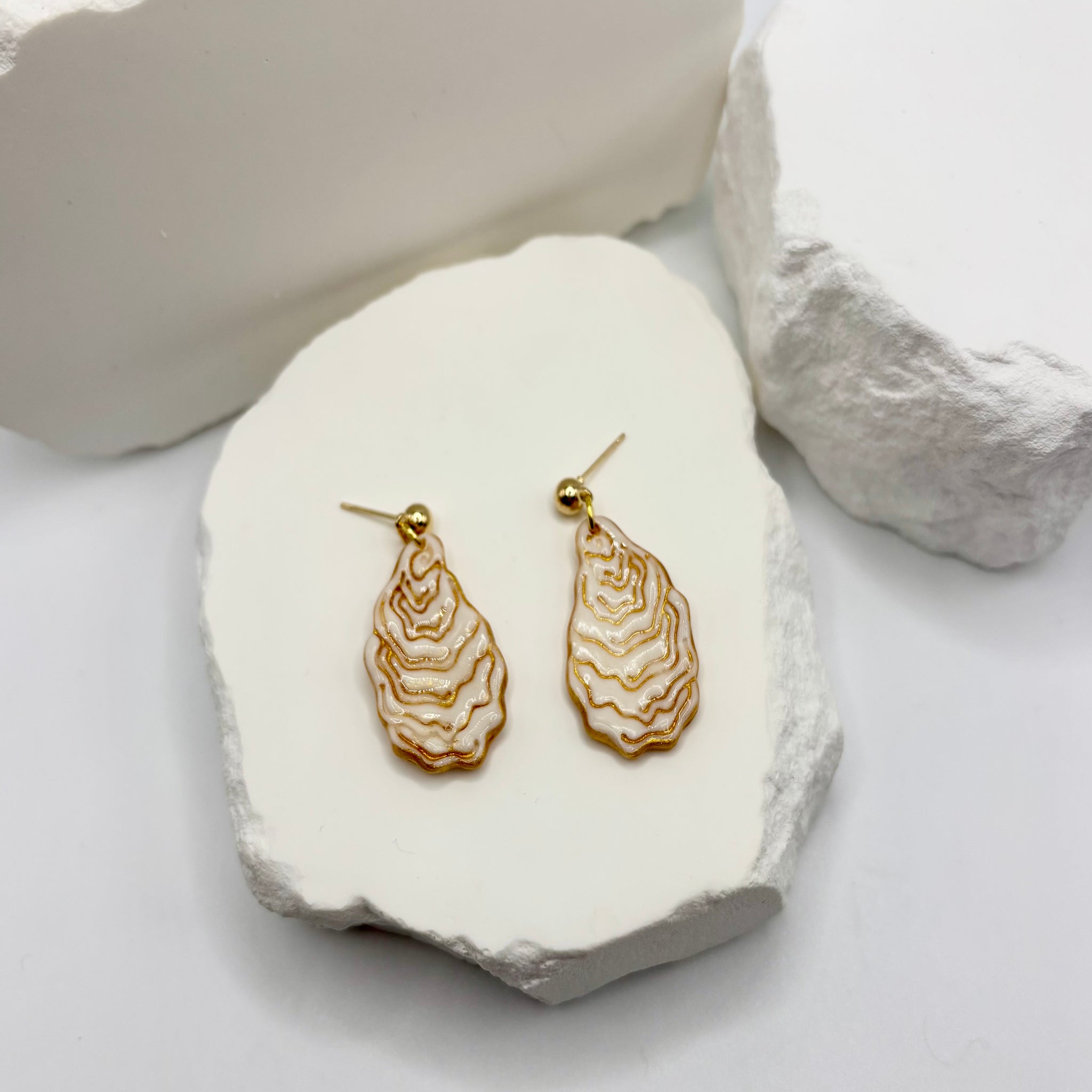 Oyster Polymer Clay Earrings