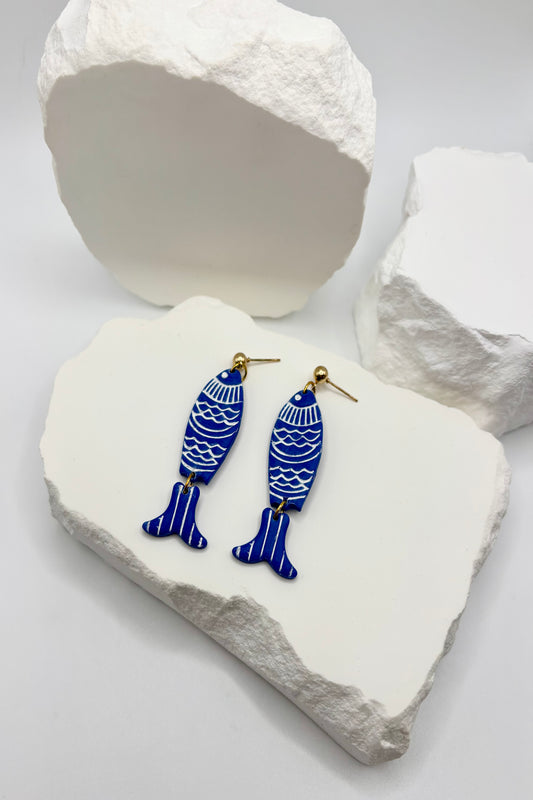 Scandinavian Sardine Polymer Clay Earrings
