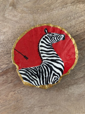 Scallop Shell Trinket/Jewelry Dish - Zebra