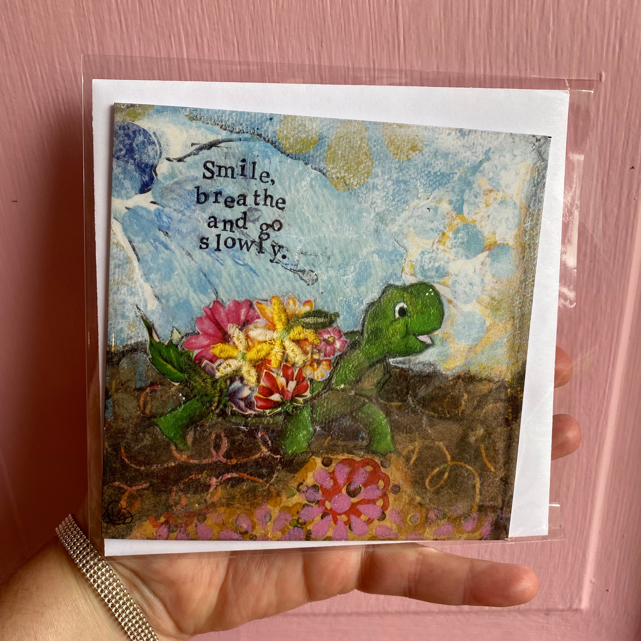 "Smile, Breathe" 5x5 Notecard
