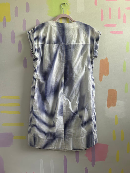 J. Crew Blue and White Striped Lace-Up Tunic Dress - Size X-Small