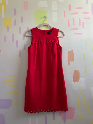 J. Crew Red Grommet Shift Dress