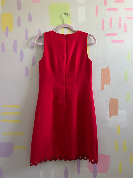 J. Crew Red Grommet Shift Dress
