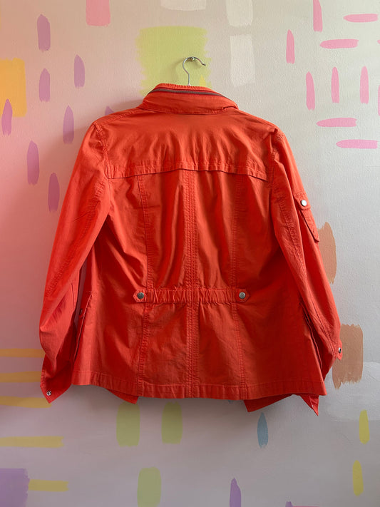 INC International Concepts Orange Moto Biker Stretch Coat-Size M