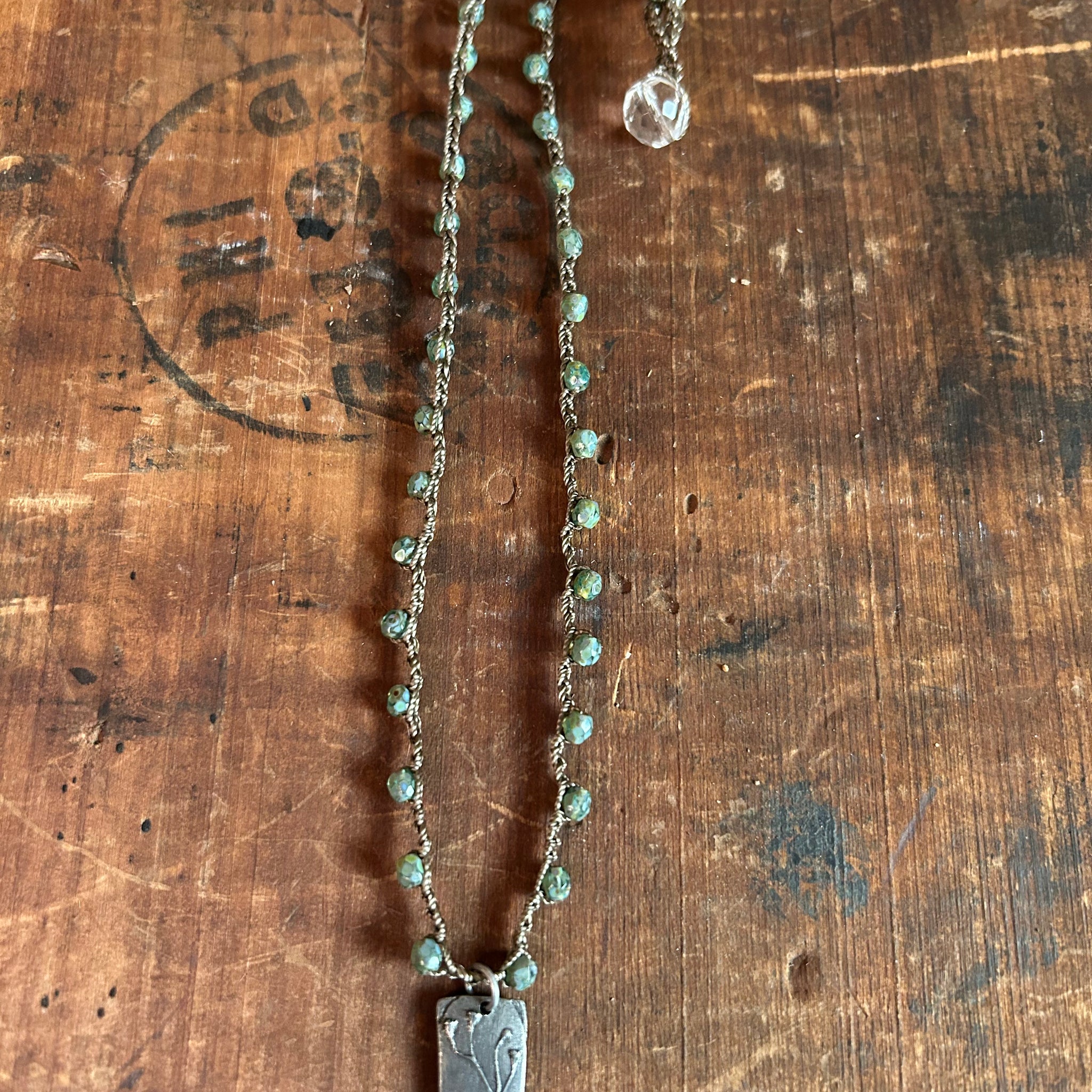Pewter Wildflower Pendant Necklace