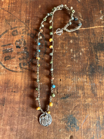 Pewter Paw Print/"My Friend" Pendant Necklace