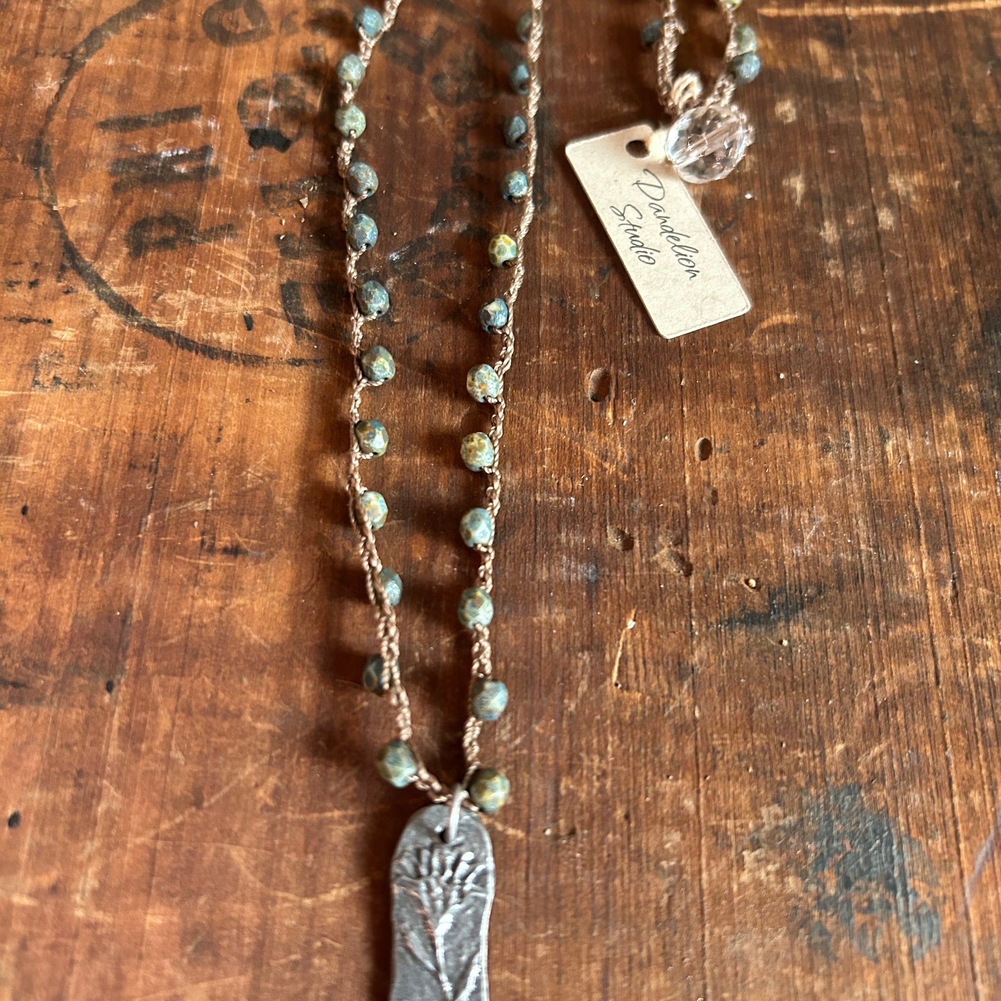 Pewter Wildflower Pendant Necklace